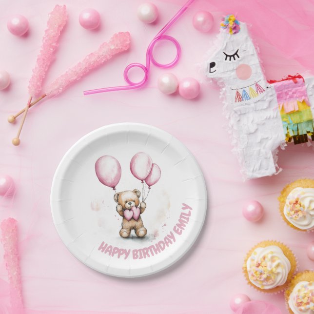 Cute Teddy Bear Paper Plate (Party)