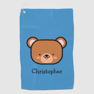 Cute Teddy Bear Personalised Golf Towel