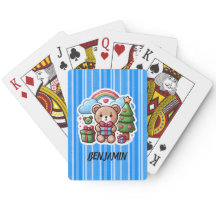 Cute Teddy Bear Personalised Playing Cards