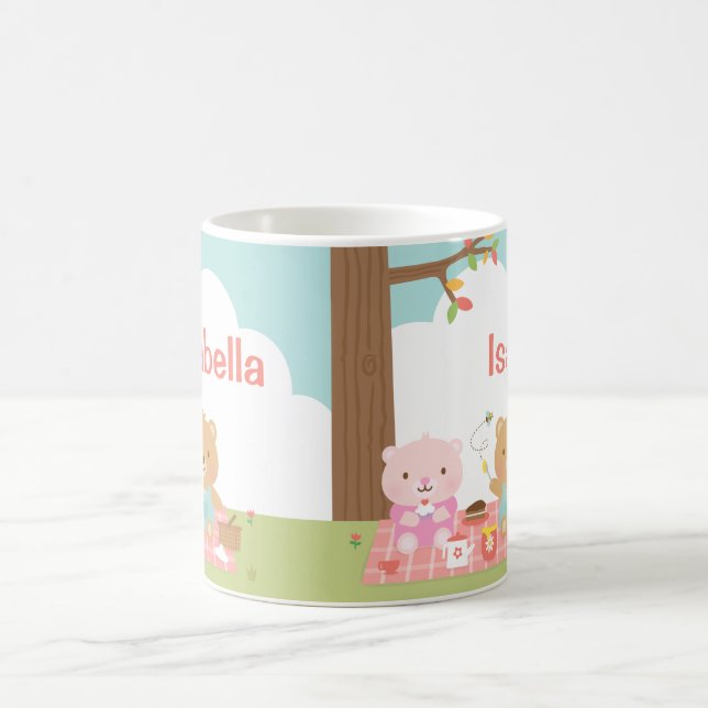 Cute Teddy Bear Picnic Party Outdoor For Kids Coffee Mug (Center)