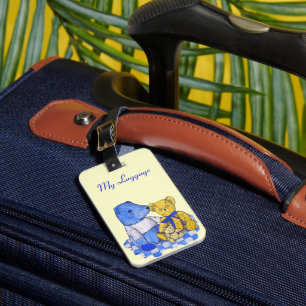 cute teddy bear picture luggage tag