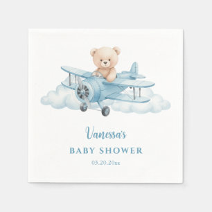Cute Teddy Bear Pilot Paper Napkin