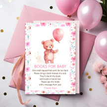 Cute Teddy Bear Pink Balloon Books for Baby Girl