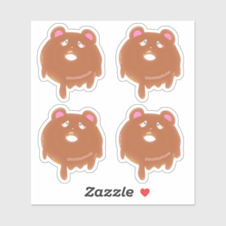 Cute Teddy Bear Pink Doughnut Custom Sticker
