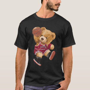Cute Teddy Bear Playing Basketball T-Shirt