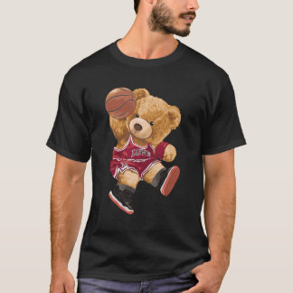 Cute Teddy Bear Playing Basketball T-Shirt