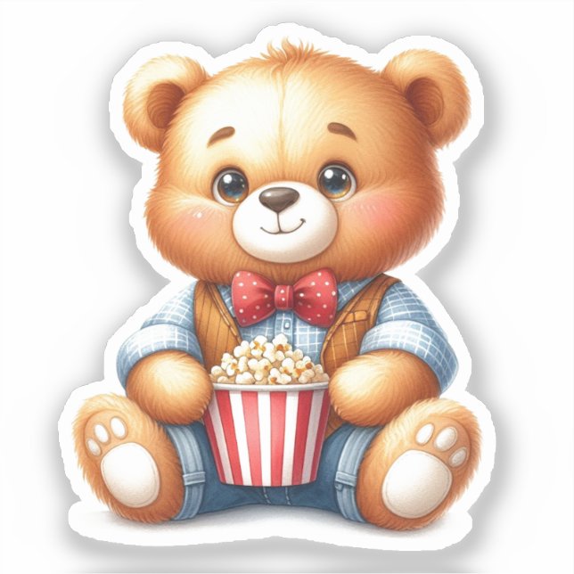 Cute Teddy Bear Popcorn Bucket (Front)