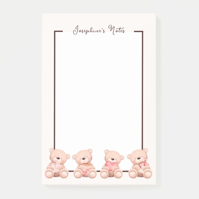 Cute Teddy Bear  Post-it Notes (Front)