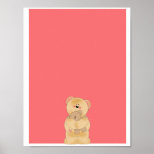 Cute teddy bear poster