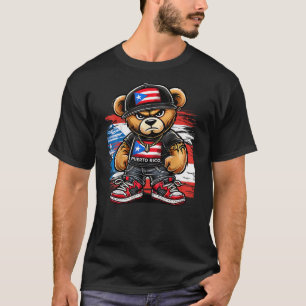 Cute Teddy Bear Puerto Rico Flag Boricua Puerto Ri T-Shirt