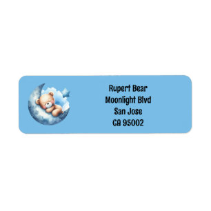 Cute teddy bear return address label