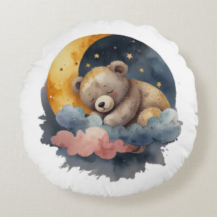 Cute Teddy Bear Round Cushion