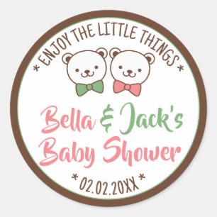 Cute Teddy Bear Rustic Nostalgic Baby Shower Gifts Classic Round Sticker