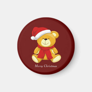 Cute Teddy Bear Santa Magnet