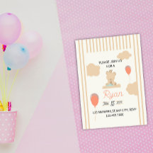 Cute Teddy Bear Sitting on Cloud