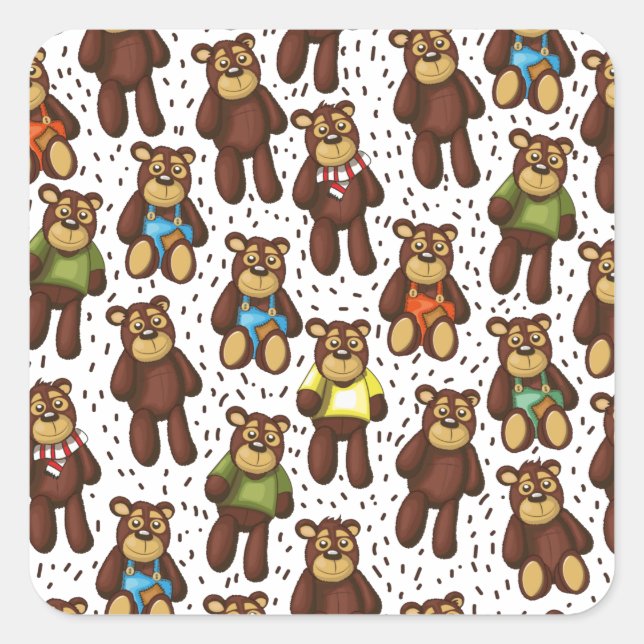 Cute teddy Bear Square Sticker (Front)