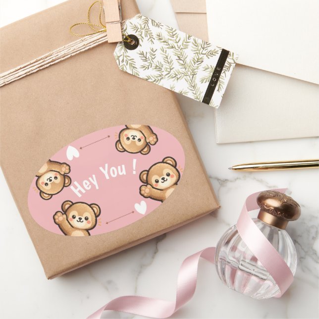 Cute Teddy Bear Sticker – Hey You Pink Kawaii  (Gifting)