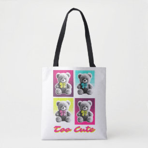 Cute Teddy Bear Style Colourful Bear Pattern Desig Tote Bag