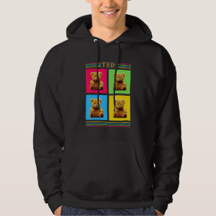 Cute Teddy Bear Ted Four Coloured Boxes Hoodie