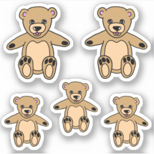 Cute Teddy Bear Toy Drawing Kids Sticker