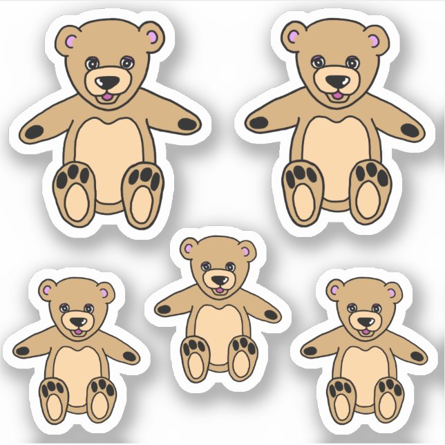 Cute Teddy Bear Toy Drawing Kids Sticker (Front)