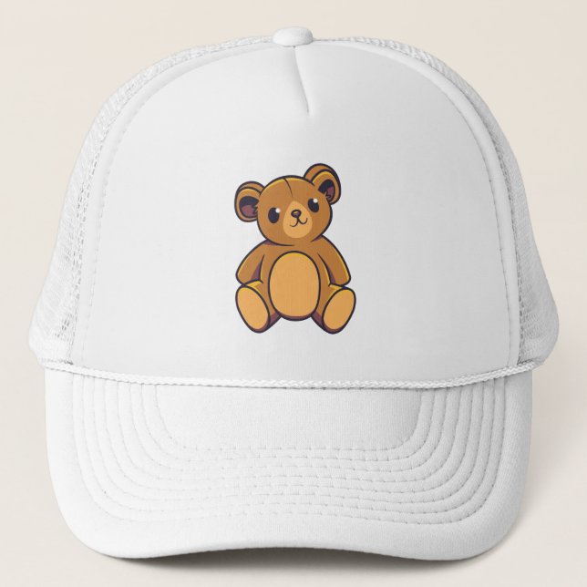 Cute teddy bear trucker hat (Front)