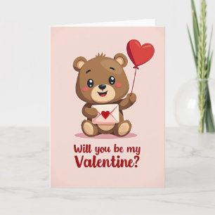 Cute Teddy Bear Valentine Card