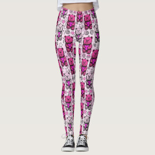 Cute Teddy Bear Valentine Pattern Leggings