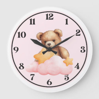 🐻Cute Teddy Bear Wall Clock for Kids Room 🕒