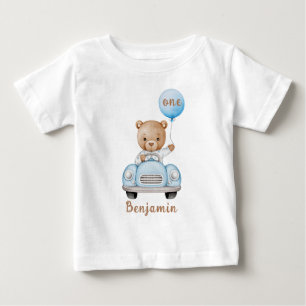 Cute Teddy Bear with Balloon 1st Birthday Baby T-Shirt