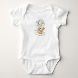Cute Teddy Bear with Balloons Baby Bodysuit Swee