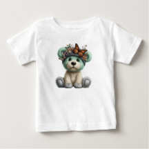 Cute Teddy Bear with Butterflies Floral Plush