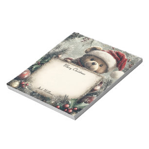 Cute Teddy Bear with Christmas Decorations – Festi Notepad