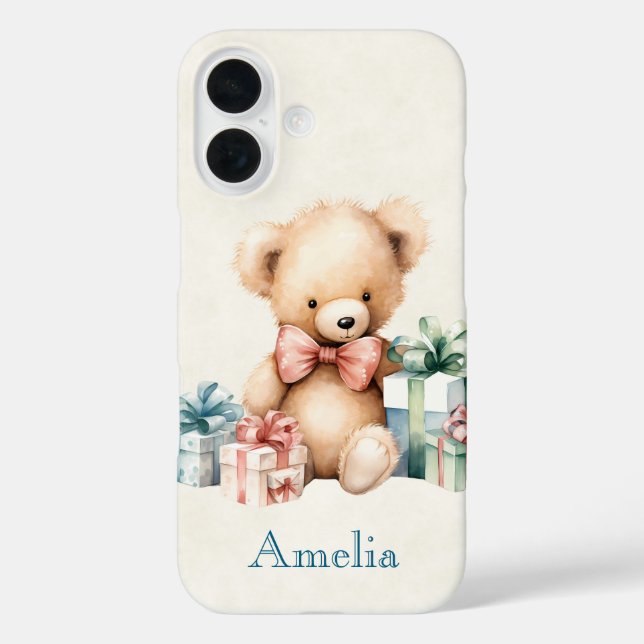 Cute Teddy Bear with Christmas Presents Case-Mate iPhone Case (Back)