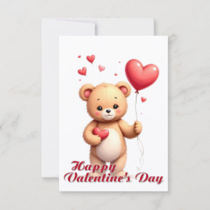 Cute Teddy Bear with Heart – Happy Valentine’s Day