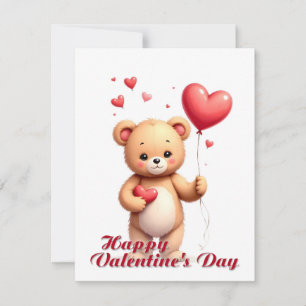 Cute Teddy Bear with Heart – Happy Valentine’s Day