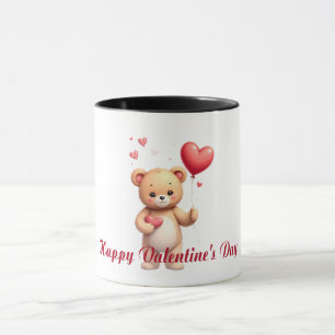 Cute Teddy Bear with Heart – Happy Valentine’s Day Mug