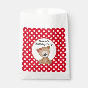 Cute Teddy Bear with Polka Dots Birthday Favour Bags