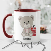 Cute Teddy Bear with Red Christmas Presents
