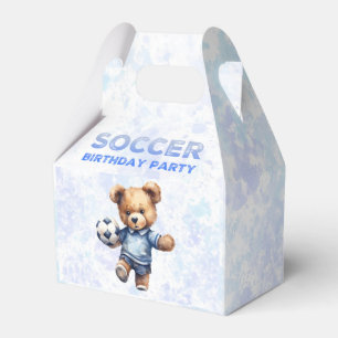 Cute Teddy Bear with Soccer Birthday Party Favour Box