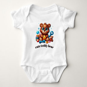 🧸Cute Teddy Bear with Star Toy – Adorable Kawaii Baby Bodysuit