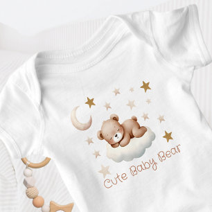 Cute Teddy Bear with Stars  Baby Bodysuit