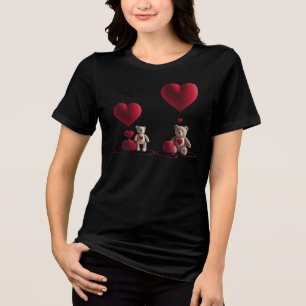 Cute Teddy Bears Big Little Heart Tri-blend Shirt