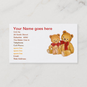 Cute Teddy Bears Business Card