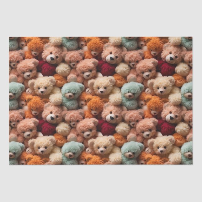 Cute Teddy Bears Crush | Gender Neutral Newborn Tissue Paper (Front)