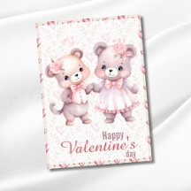 Cute Teddy Bears Happy Valentines Day