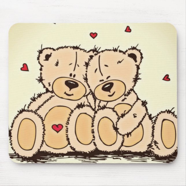 Cute Teddy Bears Mouse Mat (Front)