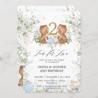 Cute Teddy Bears Tea for Two 2nd Birthday Party