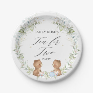 Cute Teddy Bears Tea for Two 2nd Birthday Party   Paper Plate