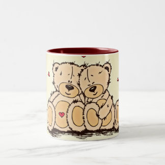 Cute Teddy Bears Two-Tone Coffee Mug